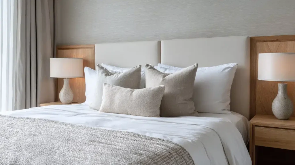 Stack five pillows in odd numbers