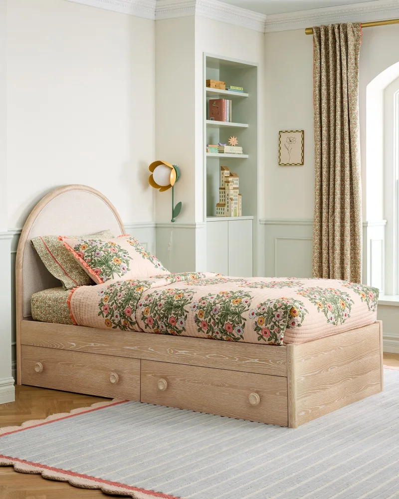 Bed with Headboard Storage