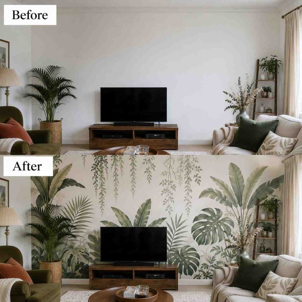 The $45 Wall Sticker Mural: Botanical Drama Without Paint or Commitment
