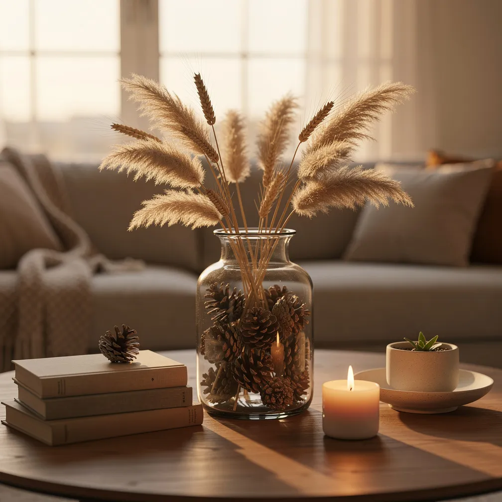 Pinecone and Pampas Vase Filler