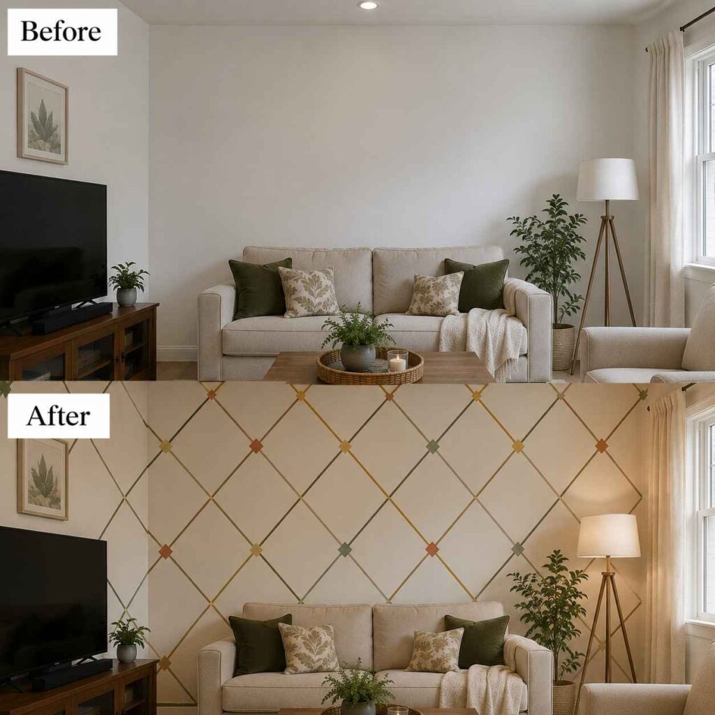 The $20 Washi Tape Feature Wall: Geometric Pattern Without Paint or Commitment