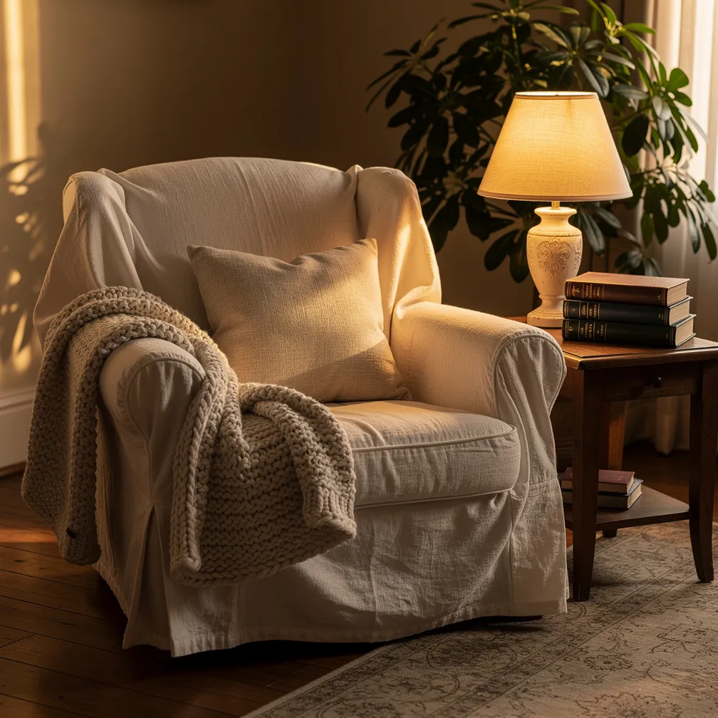 No-Sew Linen Chair Slipcover