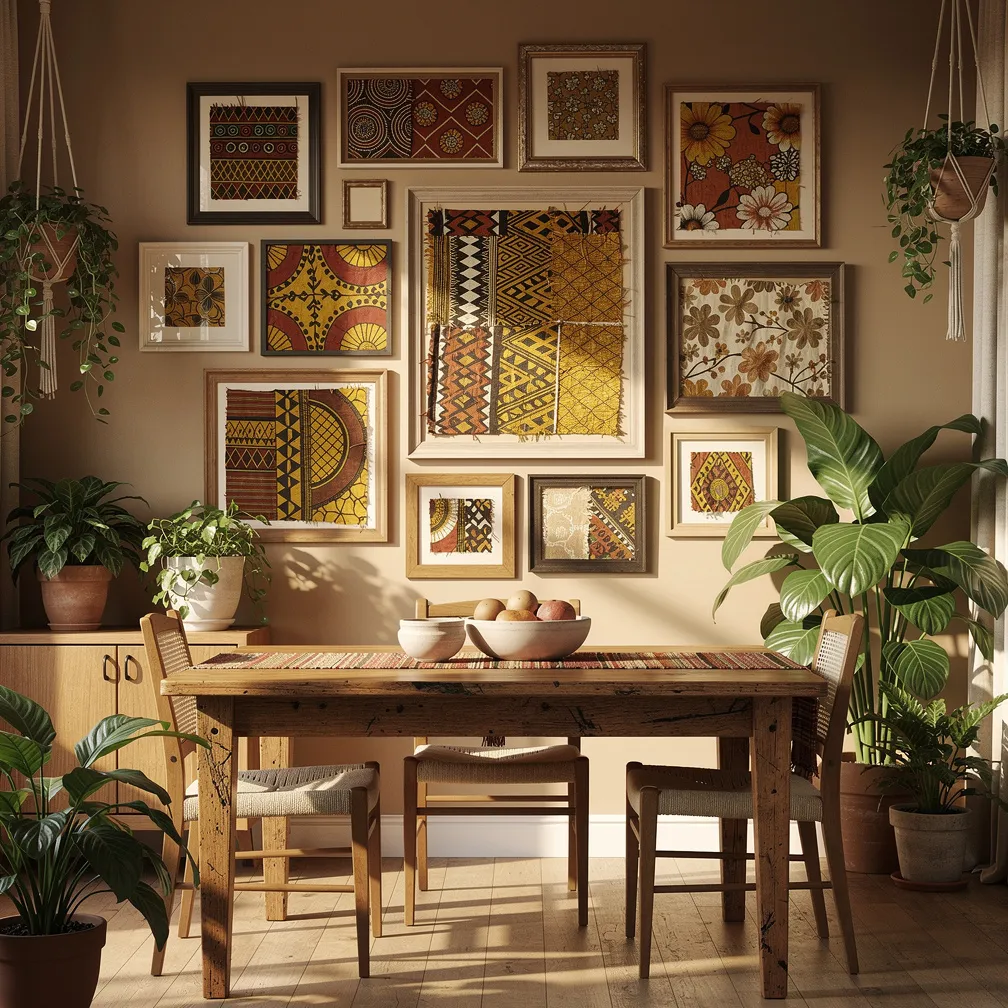 Framed Fabric or Wallpaper Scraps