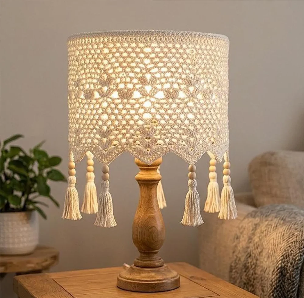 Doily-Wrapped Lampshade