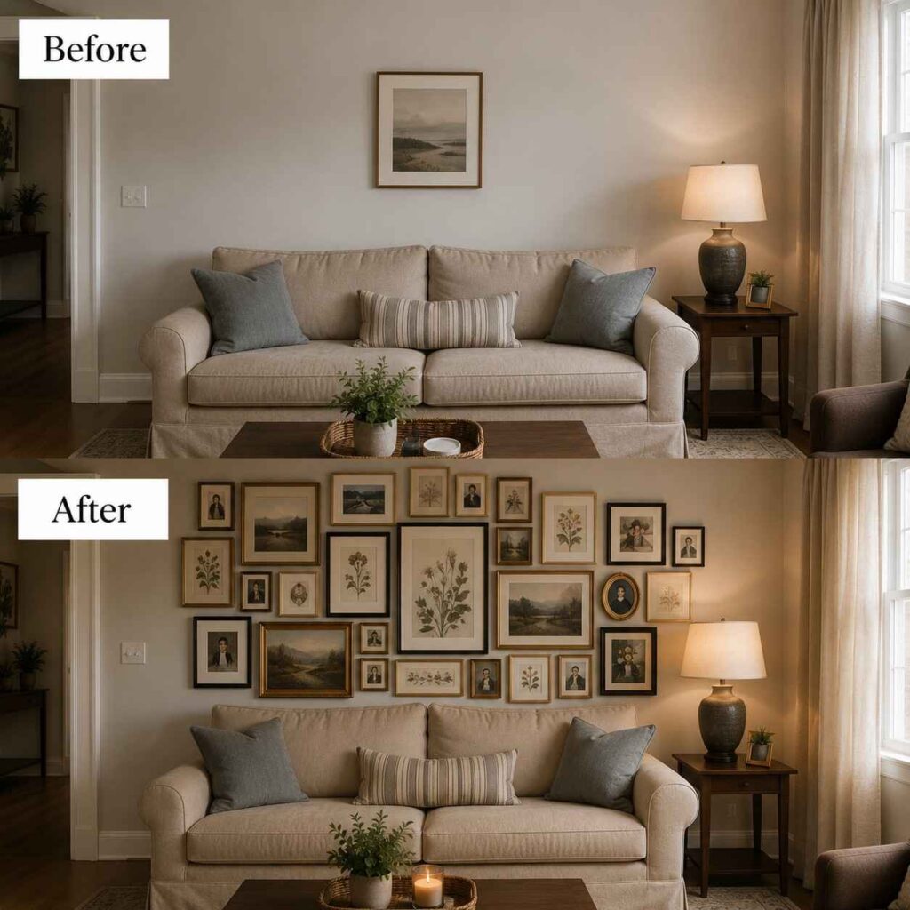 The $25 Gallery Wall Transformation: From Bare Walls to Personal Art Museum