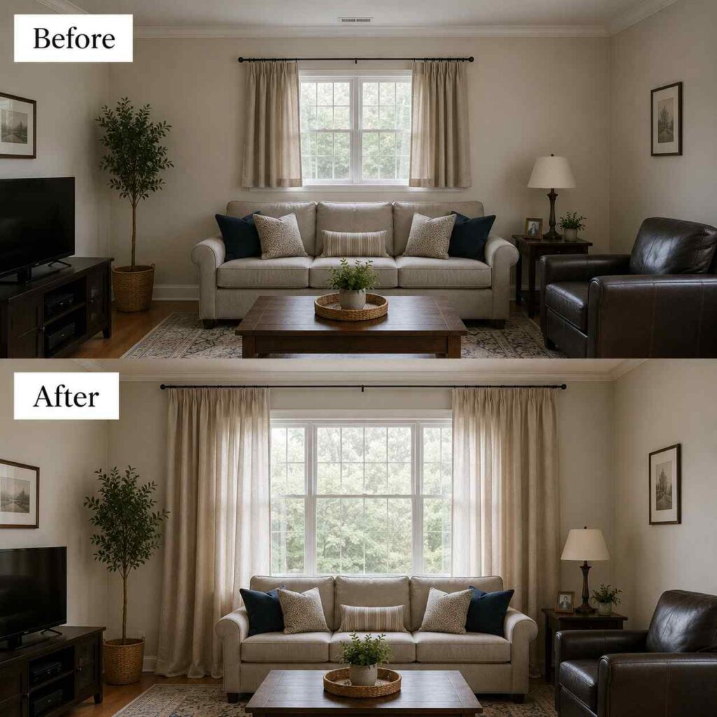 The $35 Curtain Upgrade: Floor-Length Panels That Make Ceilings Soar
