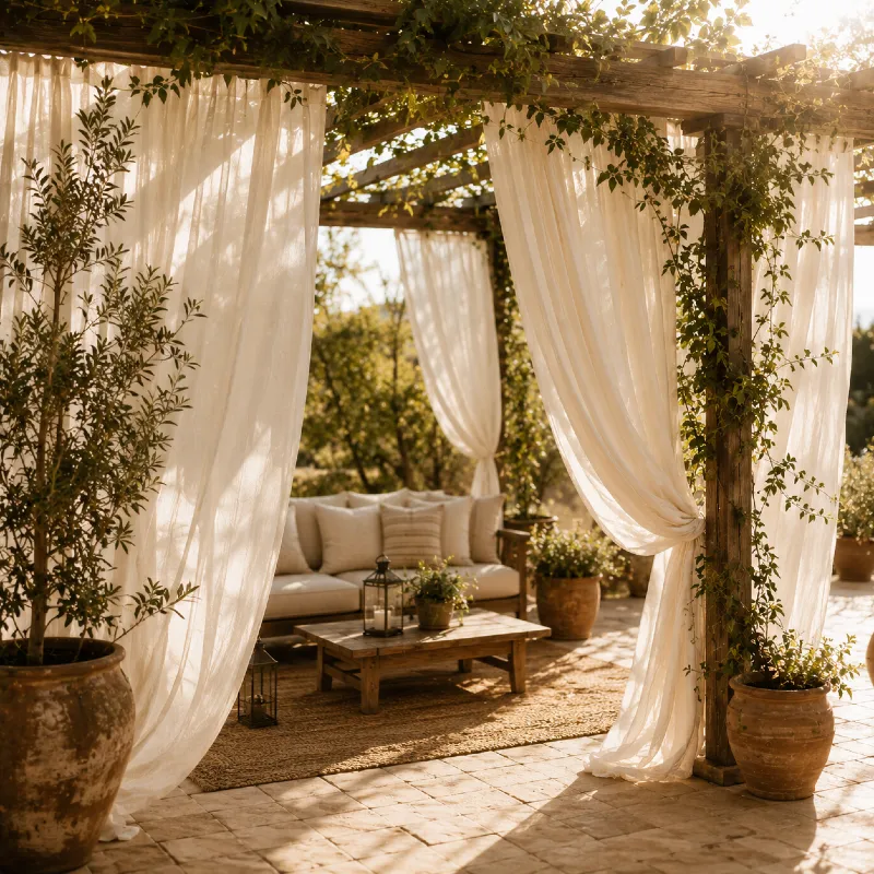 Hang Outdoor Curtains for Privacy and Drama