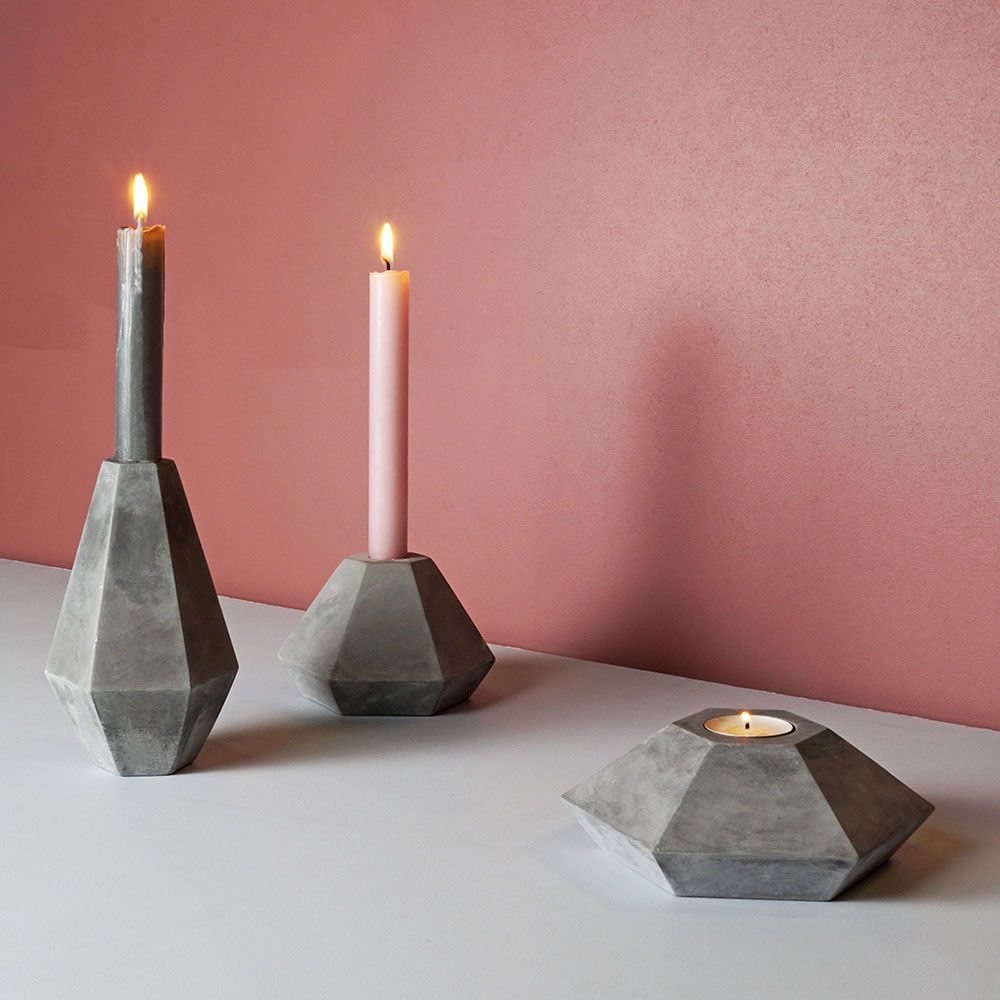 Faux Concrete Candle Holders