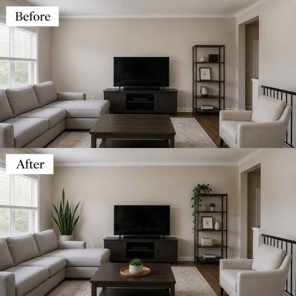 The $20 Plant Styling Makeover: Bringing the Natural World Into a Lifeless Room