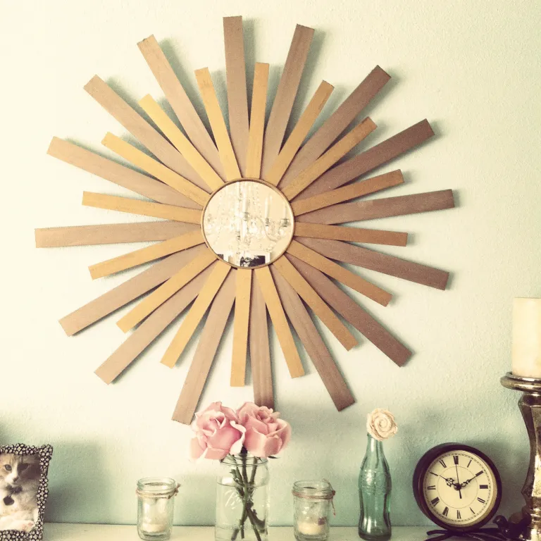 Sunburst Mirror with Paint Sticks