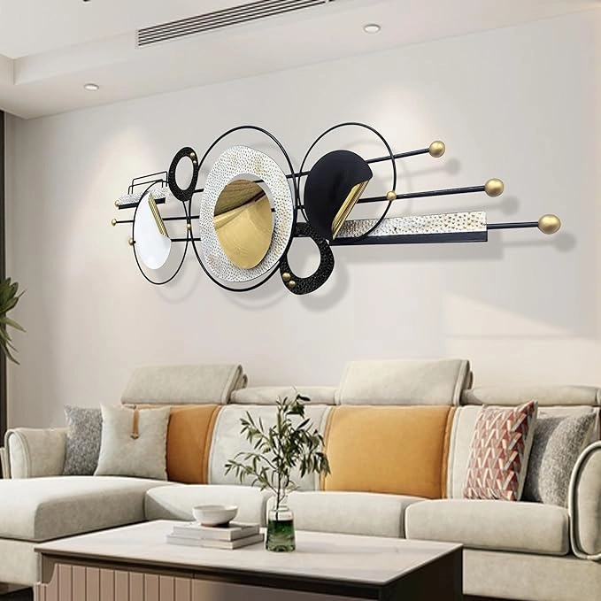  A circular sculptural wall installation. 
