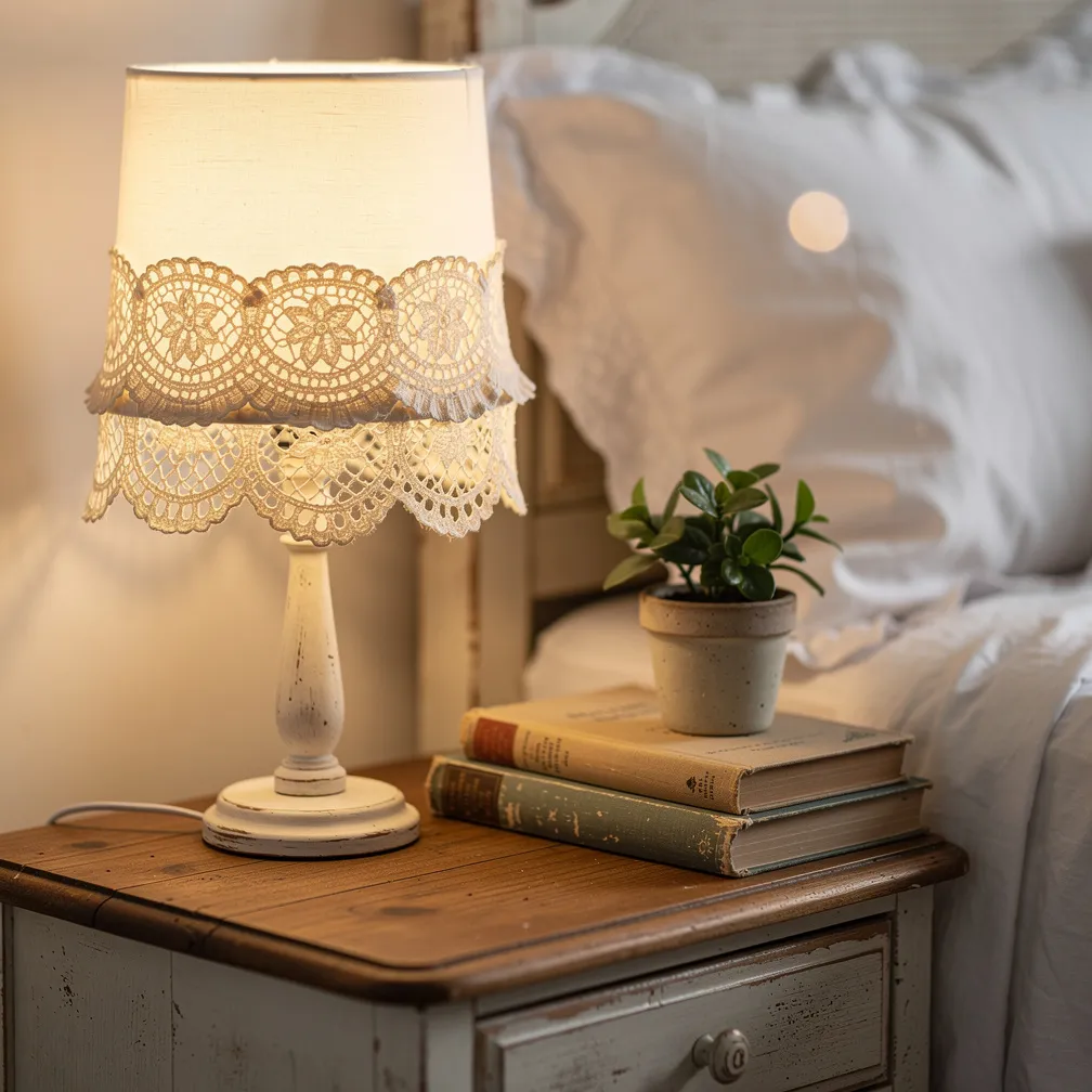 Doily-Wrapped Lampshade