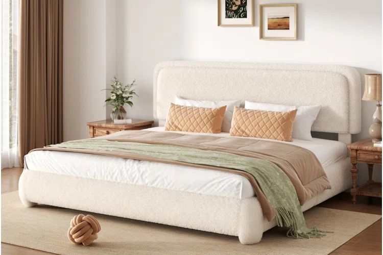 Add a real wool or jute rug under the bed