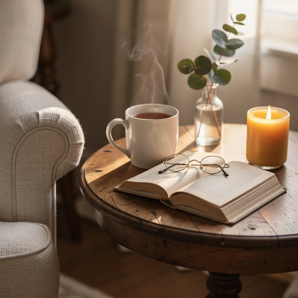 Step 5: Add a Side Table (Bigger Than You Think You Need)