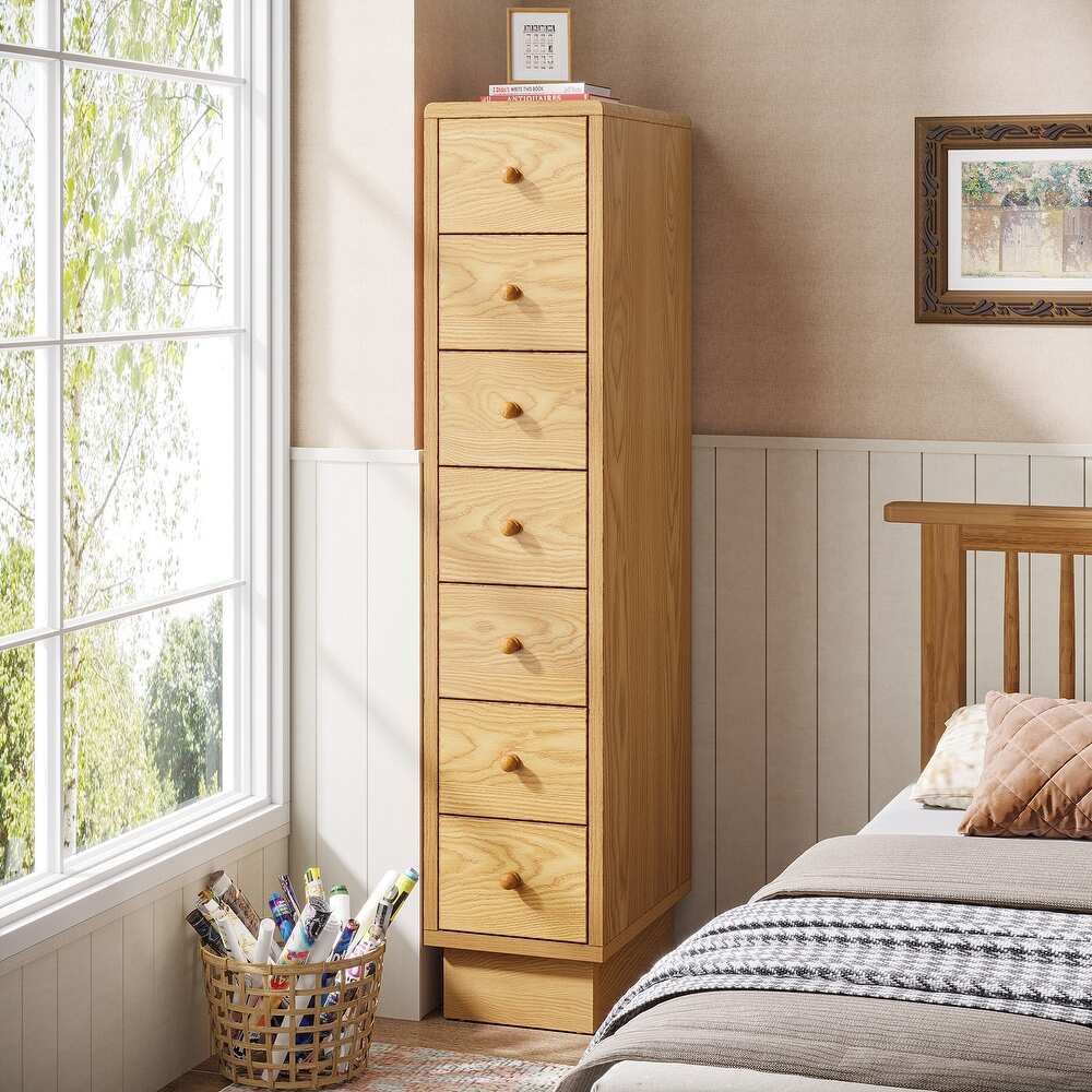 Pick a tall narrow dresser instead of a wide low one