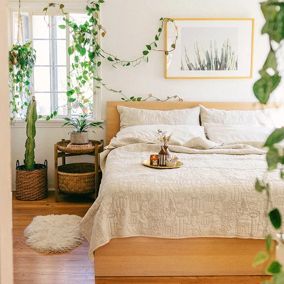 Add one statement plant or fresh flowers