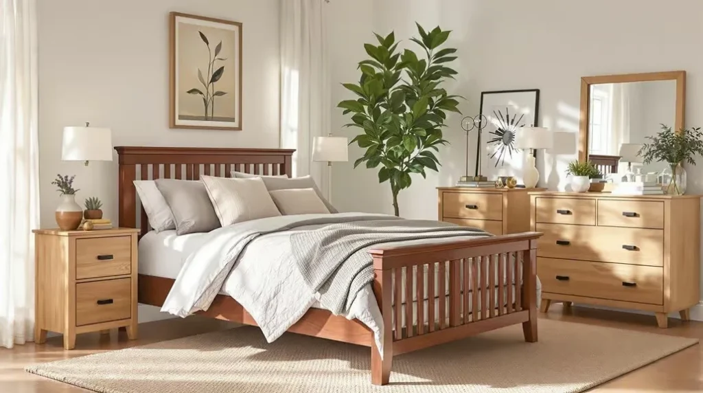 Mix at least three textures on the bed