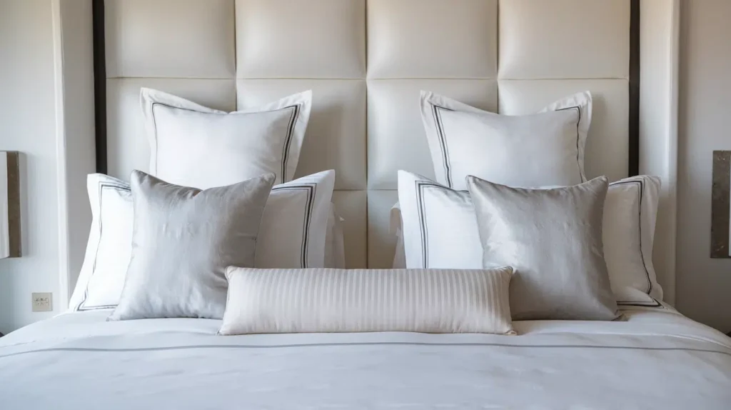 Use 4 to 6 pillows on a queen or king